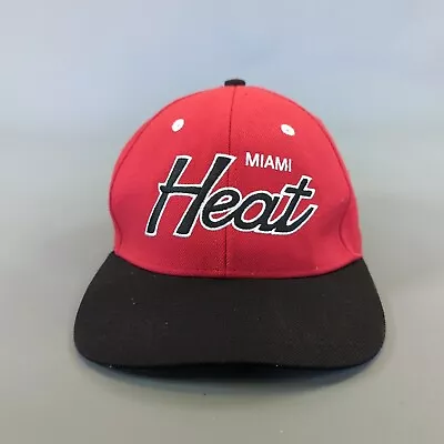 Mitchell & Ness Miami Heat Hat NBA  Snapback Cap Red Black Green Adjustable  • £9.39