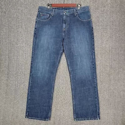 Tommy Hilfiger Jeans Mens 36x30 Blue Freedom Relaxed Fit Straight Leg Denim • $28.94