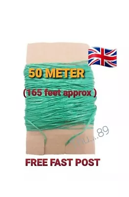 50m Twine String Rope Heavy Duty Garden Tool Natural Green Poly Cord  Gardening • £2.79