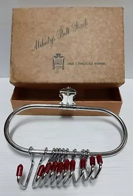 Vtg Belt Rack - BI Berkeley Milady's 10 Hook - Silver Tone W/Red Tips (FC 204/4) • $19.95