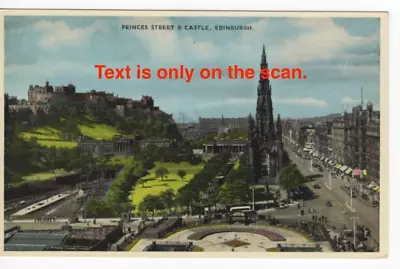 Vintage Postcard Princes Street And Castle Edinburgh. • £2.99