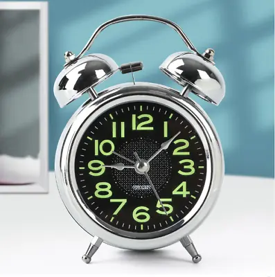 Super Loud Double Bell Alarm Clock With Night Light Bedside Home Decor Uk Seller • £7.99