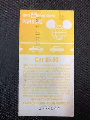 Walt Disney World Magic Kingdom Used Parking Ticket~February 1994 • $5