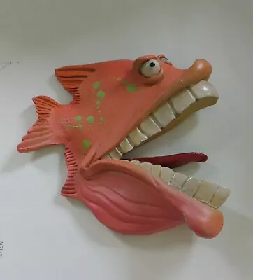 Vintage Mike Quinn Fish With Attitude Sculpted Clay Art Wall Hanging 2004 Orange • $30