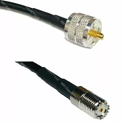 USA-CA RFC195 PL259 UHF MALE To MINI UHF FEMALE Coaxial RF Pigtail Cable • $10.99