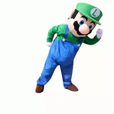 Super Mario Green Mascot Costume Cosplay Party Fancy Dress Brothers Suits Adult • $99.43