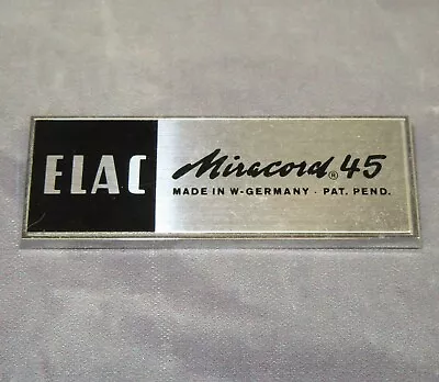 Elac Miracord Realistic 45 Turntable Parts ~  Logo Badge Emblem  • $19.95