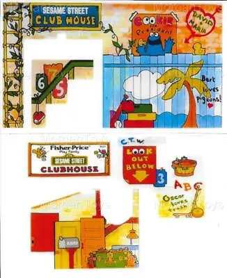 Fisher-Price Sesame Street Clubhouse 937 Little People Replacement Lithos Decals • $12.99