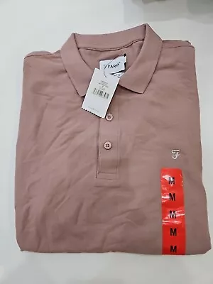 Farah Mens Cove SS Polo Shirt Top 447 Dark Pink Short Sleeve Medium  • £12.50