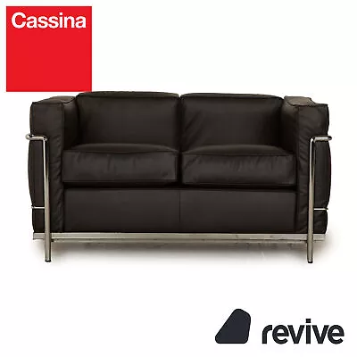 Cassina Le Corbusier LC 2 Fabric Two Seater Anthracite Grey Sofa Couch New Cover • £3690.32