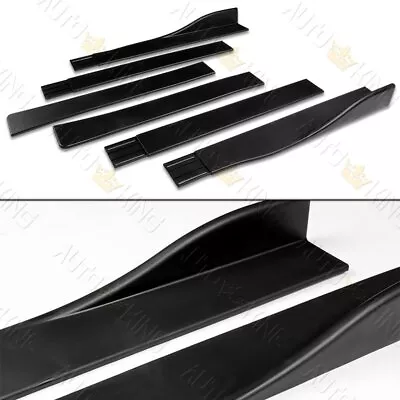 6pc 86  X 4  Unpainted Black Side Skirt Rocker Splitters Canard Diffuser • $47.35