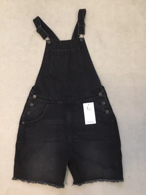 £1.99 • Buy NWT Girls Dungarees Shorts Black Denim / Marks And Spencer / Age 13-14 Years