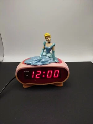 $14.95 • Buy Vintage Disney Princess Cinderella Digital LED Pink Alarm Clock