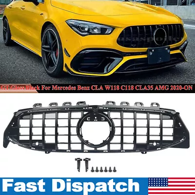 GT R Front Grille Grill For Mercedes W118 CLA250 CLA45 AMG 2020-ON Gloss Black  • $129.99