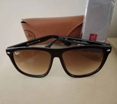$70 • Buy RayBan RB4147 6095/85 Black Frame Brown Gradient Lens Sunglasses 60mm Pre Owned 