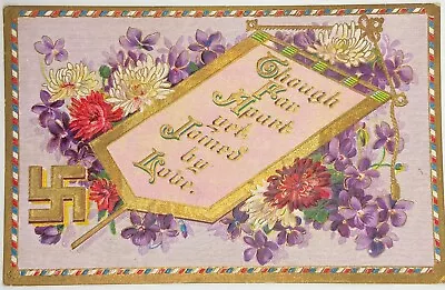 Vintage Postcard ~ Love Flowers Swastika Symbol • $7.95