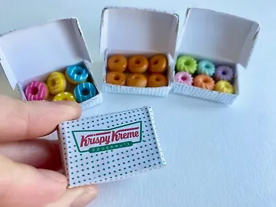 1:12 Miniature Dollhouse Handmade Krispy Kreme Donuts Cupcake Sweet Dessert Box • $8.99