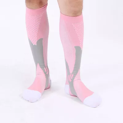 US Mens Compression Socks 20-30 Mmhg Sports Knee High For Running Fitness • $5