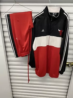 Authentic 1990s  Chicago Bulls Adidas Warm Up Suit Bred 11s Colors • $720