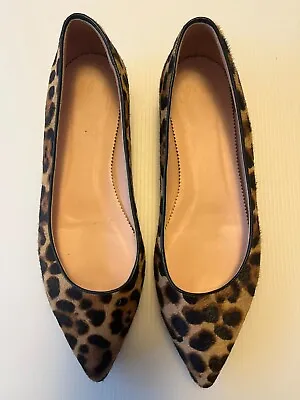 J. Crew Leopard Print Calf Hair Pointed Toe Flats Size 9 (US) • $44.20