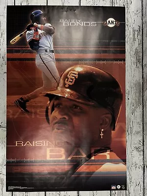 Vintage 2001 Starline Inc. MLB Barry Bonds Raising The Bar Large Baseball Poster • $24.99