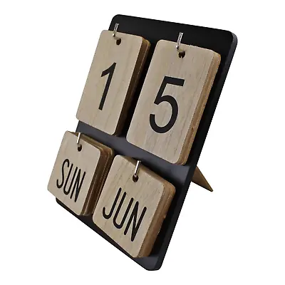 £16.99 • Buy Wooden Freestanding Photo Frame Style Perpetual Calendar