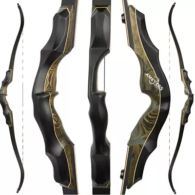 62  Takedown Recurve Bow 20-60lbs Limb Wooden Riser Archery American Bow Hunting • $75.19