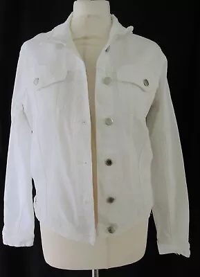 ZARA White Denim Jacket M / UK 12 • $1.36