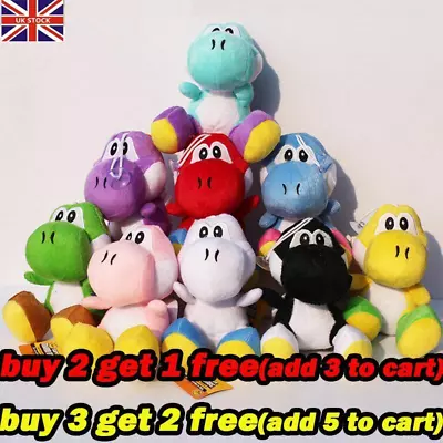 Multicoloured Super Mario Bros Yoshi Plush Toy Soft Stuffed Doll Kids Gifts • £7.50