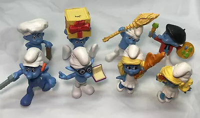 2011-13 McDonalds Smurfs Figures Lot Of 8 Happy Meal Toys Smurfette Baker Handy • $15.99