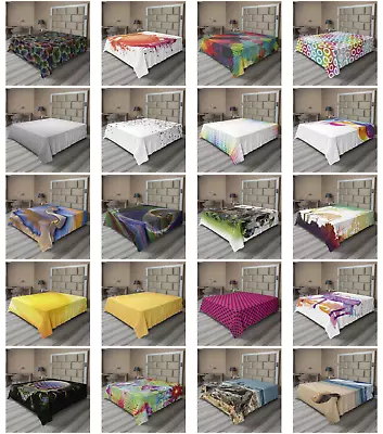 Ambesonne Digital Flat Sheet Top Sheet Decorative Bedding 6 Sizes • $29.99