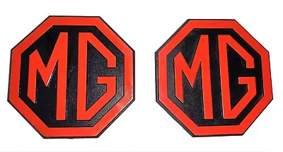 Pair Of Vintage Red MG Badges MGTF MGF MGB Roadster 7cm Badges VGC 3 Prong • £12.99