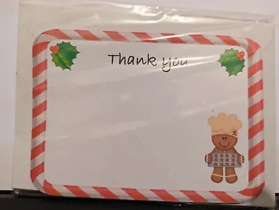 £0.99 • Buy Gingerbread Christmas Thank You Cards Pack Of 12 Children Christmas BOY GIRL