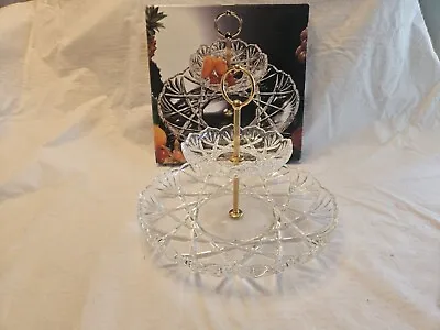 Mikasa 2 Tier Server Tray Party Roxborough Glass Dish Germany With Original Box  • $18.99