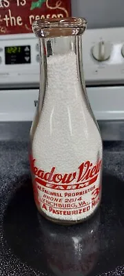 Super Hard To Find Quart Acl Meadow View Farm Dairymilk Bottle Lynchburg Va • $265