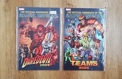 2 X The Official Handbook Of The Marvel Universe - Daredevil 2004 &Teams 2005 • £15