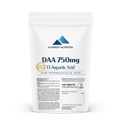 DAA D ASPARTIC ACID 750mg TABLETS TST MALE HORMONE BOOSTER • $53.19