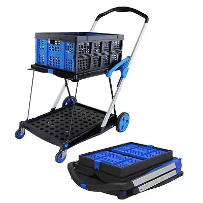 Magna Cart 2-Tier Foldable Shopping Utility Cart W/Collapsible Crate (Open Box) • $135.82