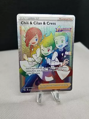 2021 Pokemon SWSH Fusion Strike CHILI & CILAN & CRESS 273/264 Rainbow Rare • $2.99