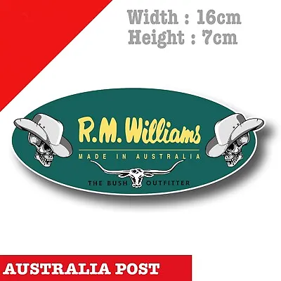 R.M Williams - The Bush Outfitter Logo Skull Cowboy Decal Sticker • $6.95