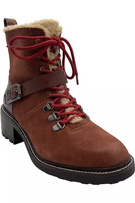 Vince Camuto Leather Or Suede Lace-Up Boots Kainder Chocolate • $66.49