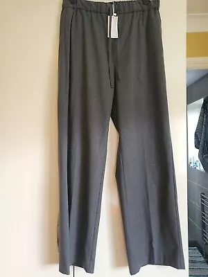 Mango Grey Wide Leg Drawstring Waist Trousers Size XL BNWT • £5.99