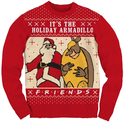 $49.99 • Buy Friends Holiday Armadillo Adult Christmas Crew Sweater