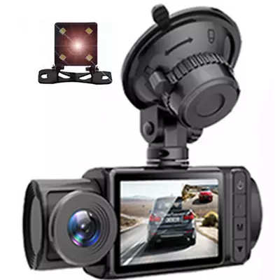 3 Lens Car DVR Dash Cam Video Recorder Night Vision 1080P Front Rear Inside Cam • $40.40