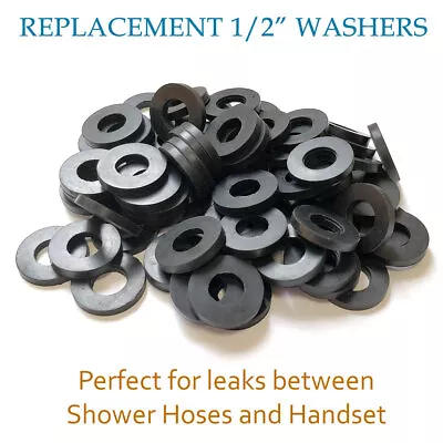 1/2  Flexible Rubber Shower Hose & Showerhead Washers Packs Of 2 4 10 & 50 • £1.99