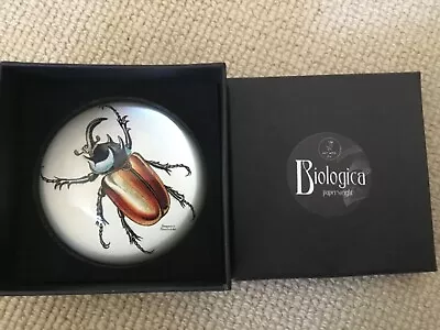 Biologica Paperweight Beetle Insect Gift Boxed Bug Desktop Display • £6.95