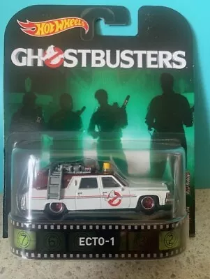 2015 Hot Wheels Retro Entertainment  Ghostbusters Ecto-1 - DWJ72 • $49