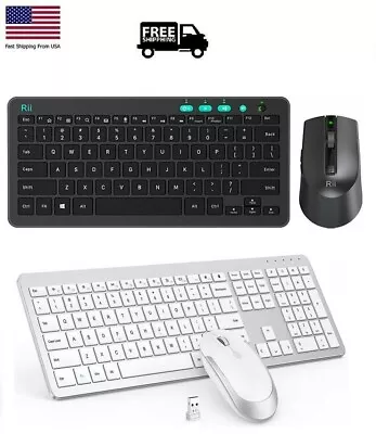 Wireless Keyboard And Mouse Combo Set 2.4G For Mac Apple Pc Full Size Slim US • $30.10