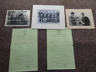 Oxford University GCE 0 Level Vintage 1958 Certificate Of Education B&W Photos • £10