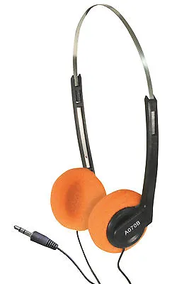 SoundLAB Retro Walkman Style Stereo Headphones With Orange Pads (black) • £5.99